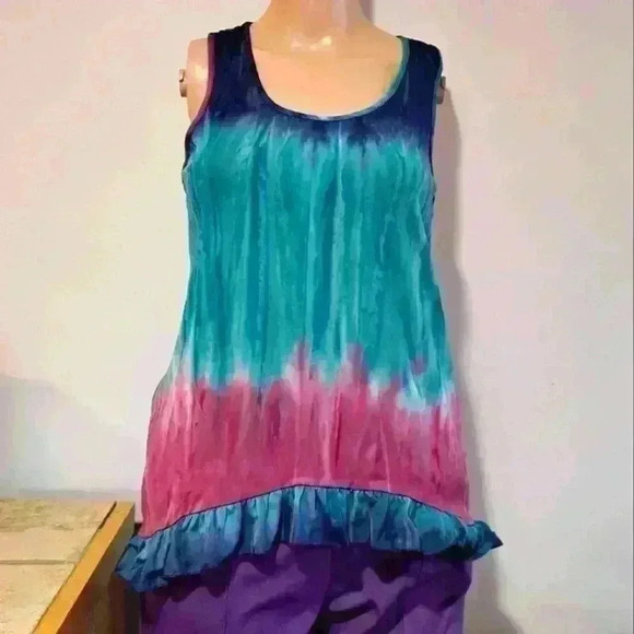 Multicolored Sleevless Top sz 10 - Picture 1 of 5
